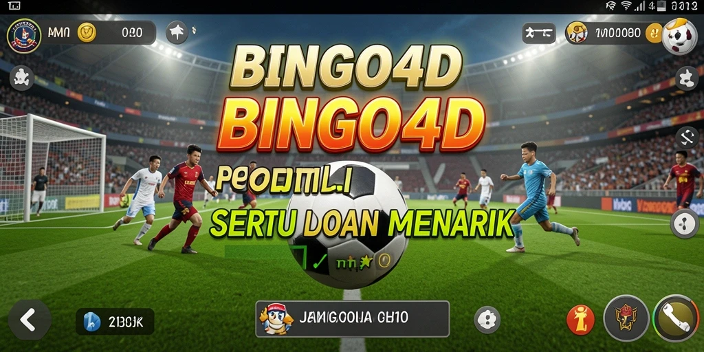 Tampilan gameplay seru BINGO4D dengan aksi Football yang mendebarkan.