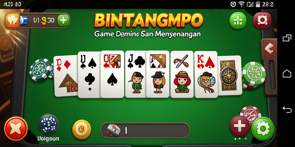 Screenshot gameplay BINTANGMPO menampilkan serunya permainan Domino.