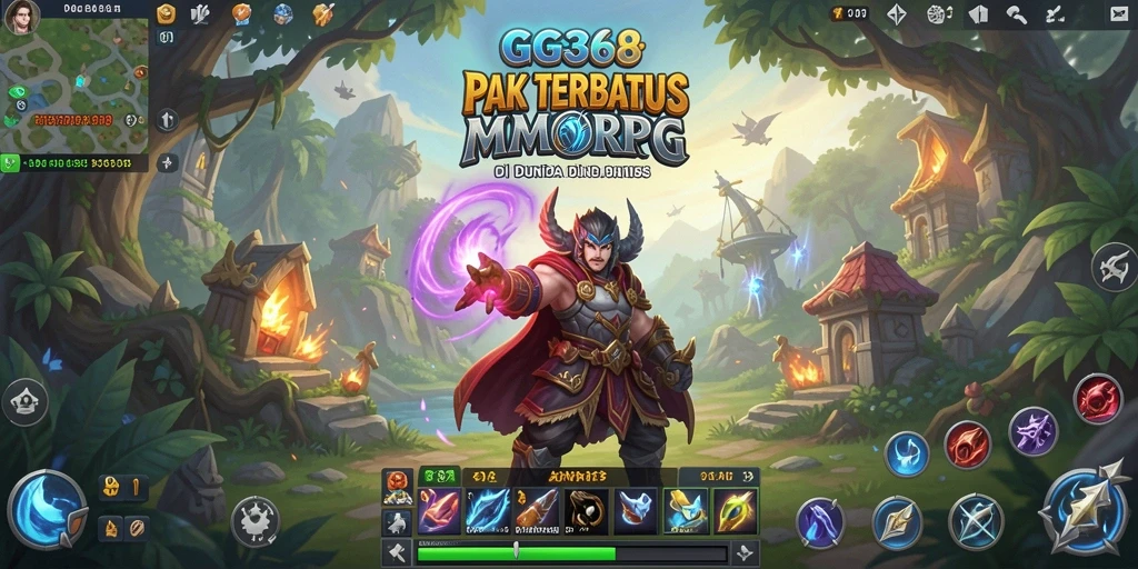 Screenshot GG368 menunjukkan aksi pertempuran epik dalam dunia MMORPG.