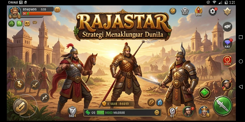 Tangkapan layar RAJASTAR menampilkan pertempuran strategis yang intens.