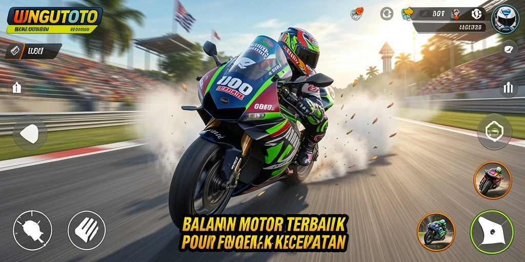 Gameplay seru dan mendebarkan di UNGUTOTO saat balapan motor.
